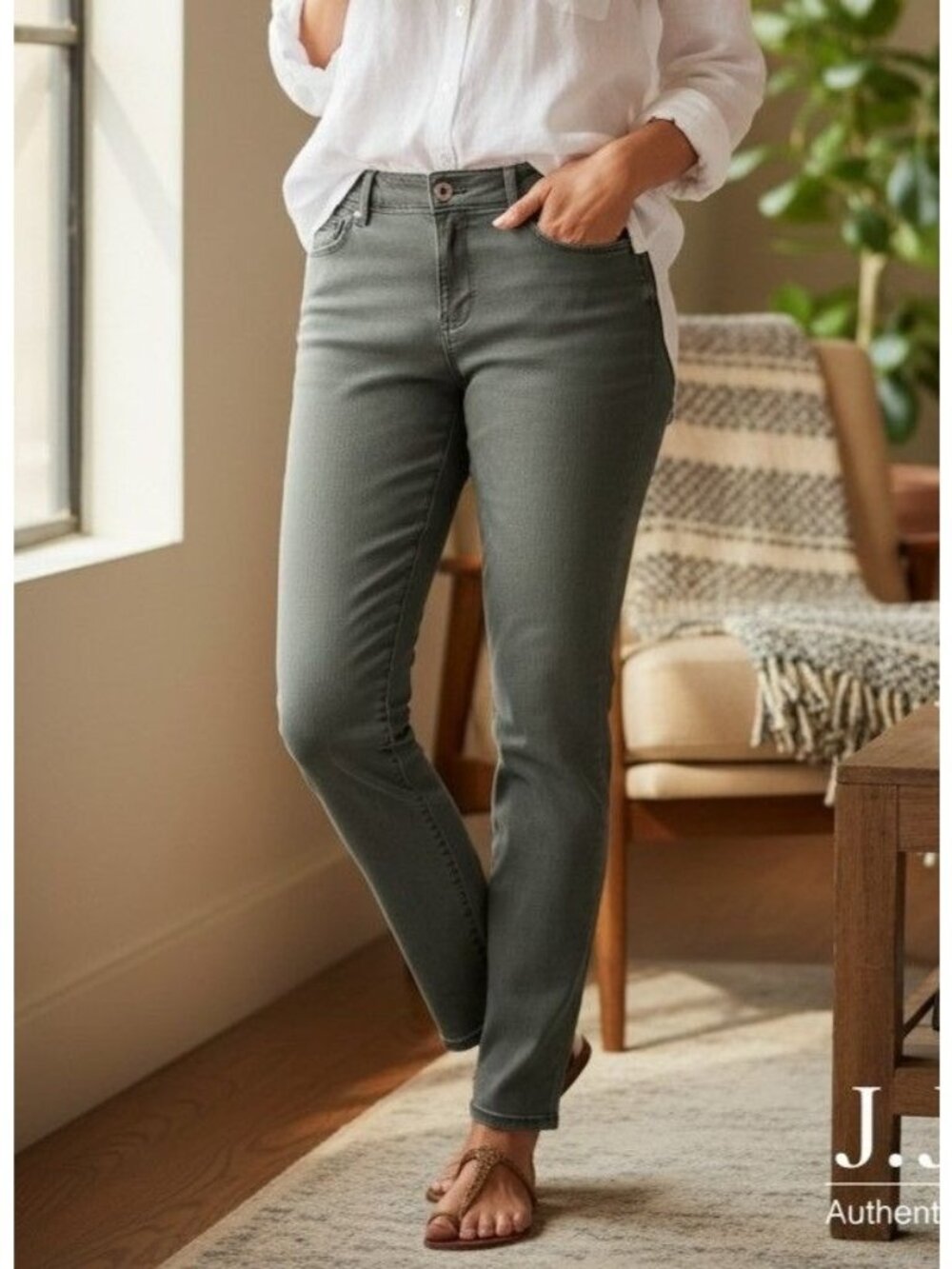 J. Jill Olive Ankle Crop Jeans